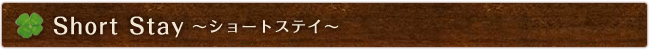  Short Stay～ショートステイ～